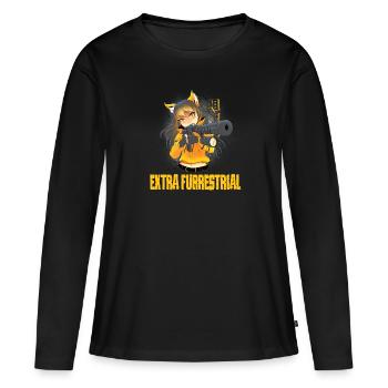 Fandom à fourrure - T-shirt manches longues Premium bio Femme - noir - Devant - Julia (174cm)
