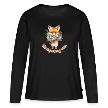 Fandom à fourrure - T-shirt manches longues Premium bio Femme - noir - Devant - Julia (174cm)