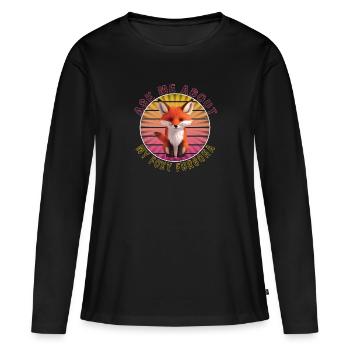 Fandom à fourrure - T-shirt manches longues Premium bio Femme - noir - Devant - Julia (174cm)