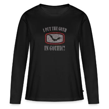Goth Emo - T-shirt manches longues Premium bio Femme - noir - Devant - Julia (174cm)