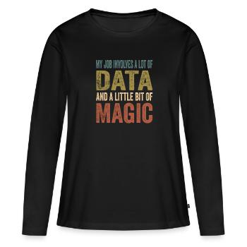 Daten Analytiker Datenschutz Beauftragter - Frauen Premium Bio Langarmshirt - Schwarz - Vorne - Julia (174cm)
