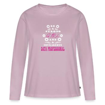 Analyste de données Responsable de la protection des données - T-shirt manches longues Premium bio Femme - rose poudré - Devant - Julia (174cm)