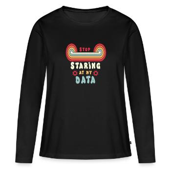Analyste de données Responsable de la protection des données - T-shirt manches longues Premium bio Femme - noir - Devant - Julia (174cm)