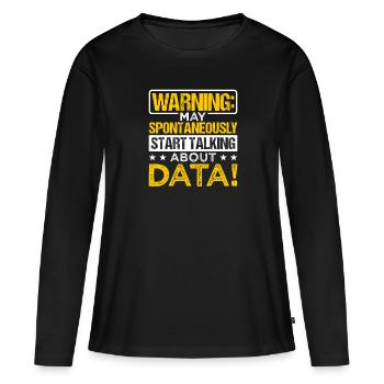 Analyste de données Responsable de la protection des données - T-shirt manches longues Premium bio Femme - noir - Devant - Julia (174cm)