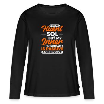 Daten Analytiker Datenschutz Beauftragter - Frauen Premium Bio Langarmshirt - Schwarz - Vorne - Julia (174cm)