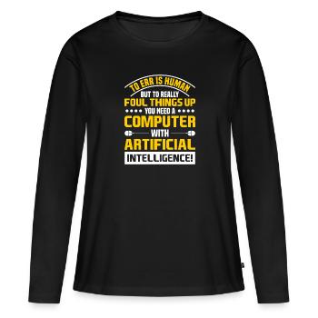 Daten Analytiker Datenschutz Beauftragter - Frauen Premium Bio Langarmshirt - Schwarz - Vorne - Julia (174cm)