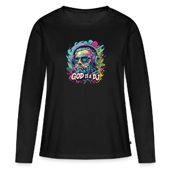 DJing - T-shirt manches longues Premium bio Femme - noir - Devant - Julia (174cm)