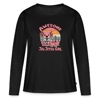 Jiu Jitsu - T-shirt manches longues Premium bio Femme - noir - Devant - Julia (174cm)