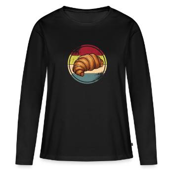 Cuisine française - T-shirt manches longues Premium bio Femme - noir - Devant - Julia (174cm)