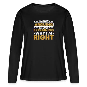 Philosophie - T-shirt manches longues Premium bio Femme - noir - Devant - Julia (174cm)