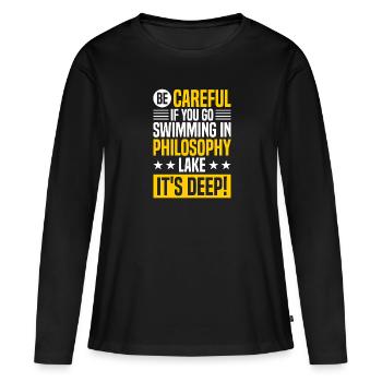 Philosophie - T-shirt manches longues Premium bio Femme - noir - Devant - Julia (174cm)