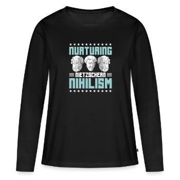 Philosophie - T-shirt manches longues Premium bio Femme - noir - Devant - Julia (174cm)
