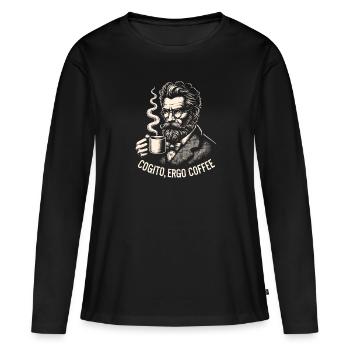 Philosophie - T-shirt manches longues Premium bio Femme - noir - Devant - Julia (174cm)