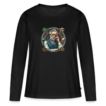 Philosophie - T-shirt manches longues Premium bio Femme - noir - Devant - Julia (174cm)