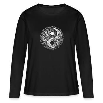 Philosophie - T-shirt manches longues Premium bio Femme - noir - Devant - Julia (174cm)