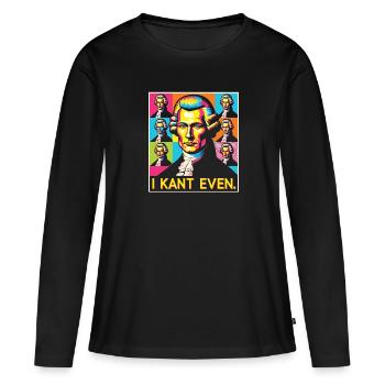 Philosophie - T-shirt manches longues Premium bio Femme - noir - Devant - Julia (174cm)