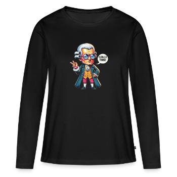 Philosophie - T-shirt manches longues Premium bio Femme - noir - Devant - Julia (174cm)