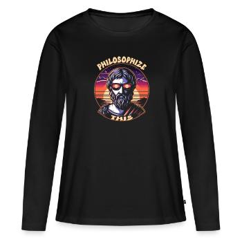 Philosophie - T-shirt manches longues Premium bio Femme - noir - Devant - Julia (174cm)