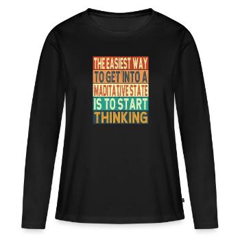 Philosophie - T-shirt manches longues Premium bio Femme - noir - Devant - Julia (174cm)