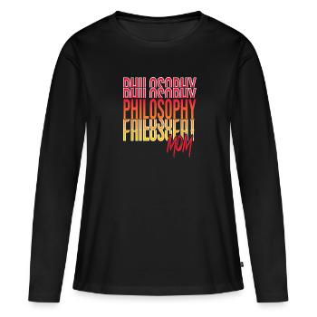 Philosophie - T-shirt manches longues Premium bio Femme - noir - Devant - Julia (174cm)