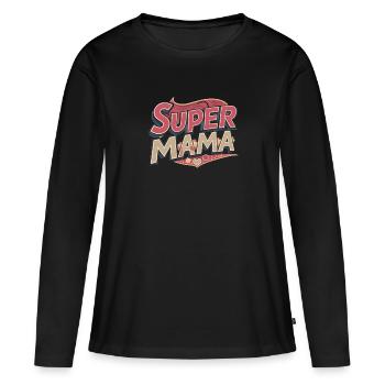 Fête des Mères - T-shirt manches longues Premium bio Femme - noir - Devant - Julia (174cm)