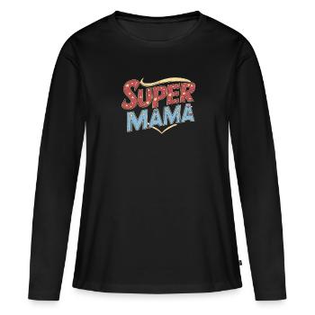 Fête des Mères - T-shirt manches longues Premium bio Femme - noir - Devant - Julia (174cm)