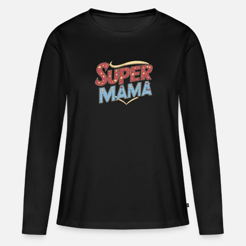 Muttertag - Frauen Premium Bio Langarmshirt - Schwarz