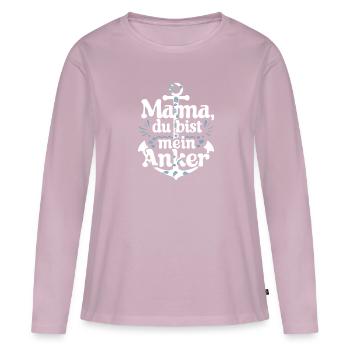 Fête des Mères - T-shirt manches longues Premium bio Femme - rose poudré - Devant - Julia (174cm)