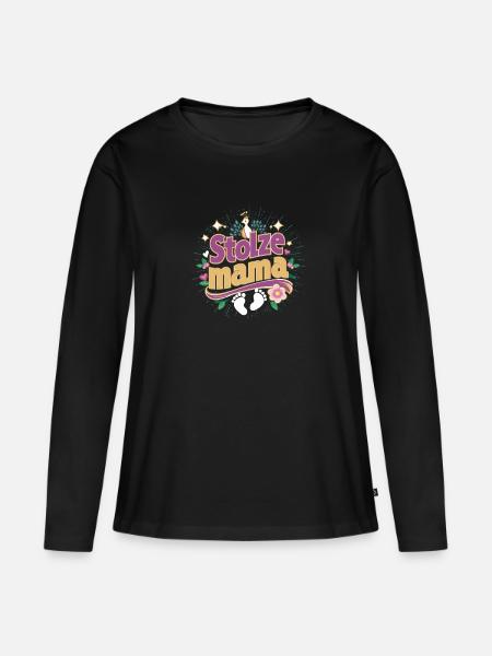 Muttertag - Ekologisk långärmad premium-T-shirt dam - svart