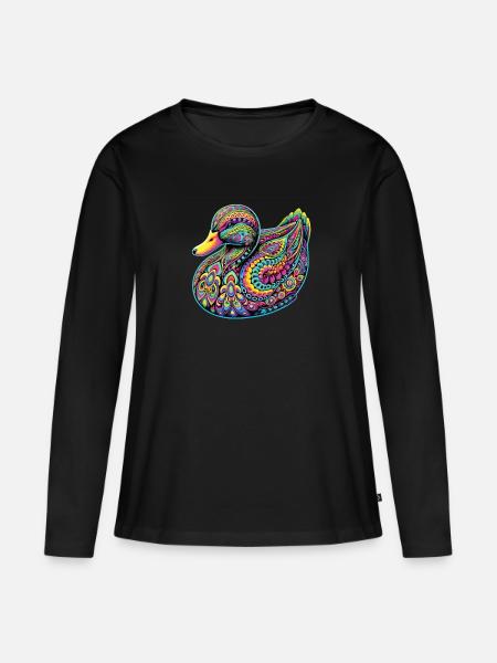 Hippie Festival - Frauen Premium Bio Langarmshirt - Schwarz