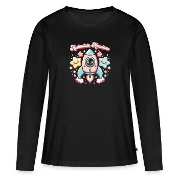 Rocket - Women's Premium Organic Long Sleeve Shirt - black - Front - Julia (174cm)