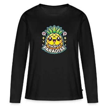 Schurk - Vrouwen Premium Bio shirt met lange mouwen - zwart - Voor - Julia (174cm)