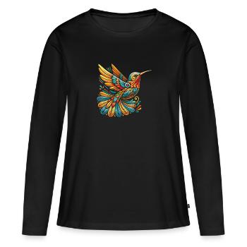 Exotisch - Frauen Premium Bio Langarmshirt - Schwarz - Vorne - Julia (174cm)