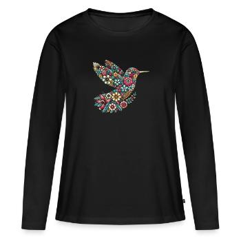 Exotisch - Frauen Premium Bio Langarmshirt - Schwarz - Vorne - Julia (174cm)
