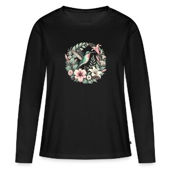 Exotisch - Frauen Premium Bio Langarmshirt - Schwarz - Vorne - Julia (174cm)