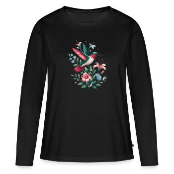Exotisch - Frauen Premium Bio Langarmshirt - Schwarz - Vorne - Julia (174cm)