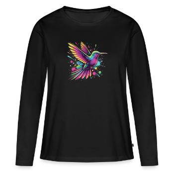 Exotisch - Frauen Premium Bio Langarmshirt - Schwarz - Vorne - Julia (174cm)