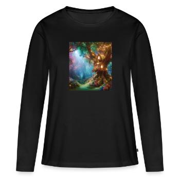Conte - T-shirt manches longues Premium bio Femme - noir - Devant - Julia (174cm)