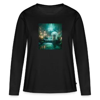 Conte - T-shirt manches longues Premium bio Femme - noir - Devant - Julia (174cm)
