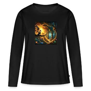 Conte - T-shirt manches longues Premium bio Femme - noir - Devant - Julia (174cm)
