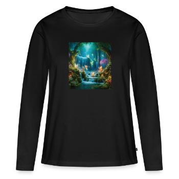 Conte - T-shirt manches longues Premium bio Femme - noir - Devant - Julia (174cm)