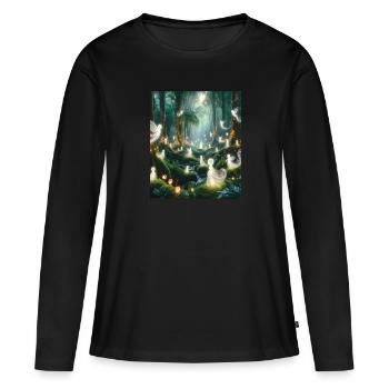 Conte - T-shirt manches longues Premium bio Femme - noir - Devant - Julia (174cm)