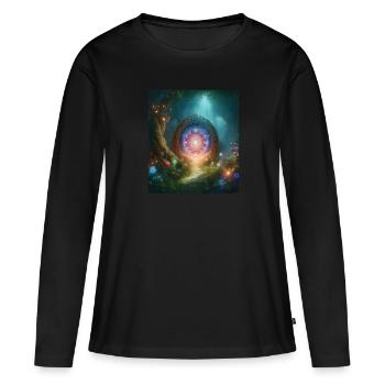 Conte - T-shirt manches longues Premium bio Femme - noir - Devant - Julia (174cm)