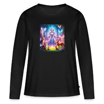 Conte - T-shirt manches longues Premium bio Femme - noir - Devant - Julia (174cm)