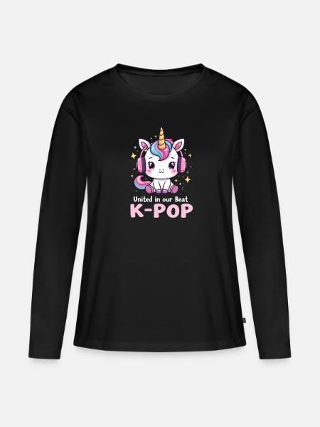 K-Pop - Frauen Premium Bio Langarmshirt - Schwarz