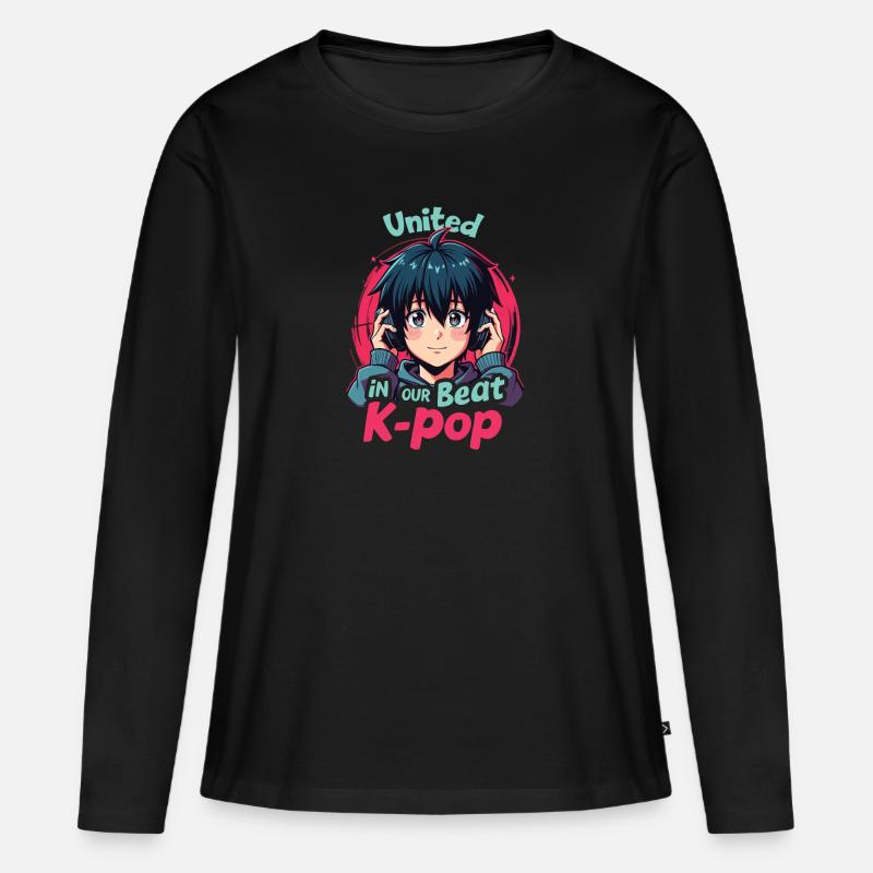 K-Pop - Frauen Premium Bio Langarmshirt - Schwarz