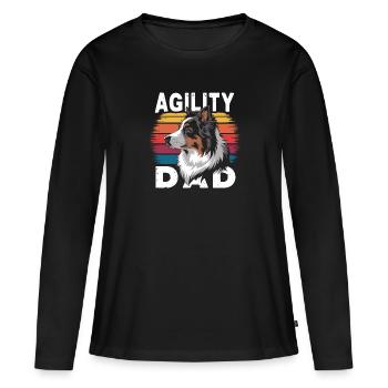 Agilité - T-shirt manches longues Premium bio Femme - noir - Devant - Julia (174cm)