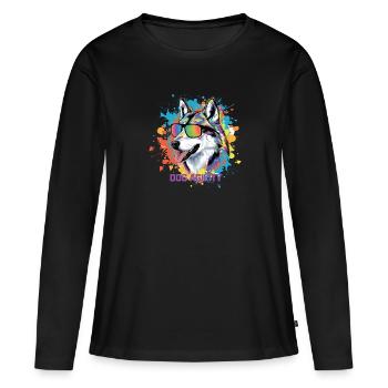 Agilité - T-shirt manches longues Premium bio Femme - noir - Devant - Julia (174cm)