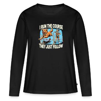 Agilité - T-shirt manches longues Premium bio Femme - noir - Devant - Julia (174cm)