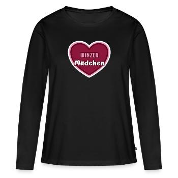 Winzer Mädchen Kind Winzermädchen Winzerin - Frauen Premium Bio Langarmshirt - Schwarz - Vorne - Julia (174cm)